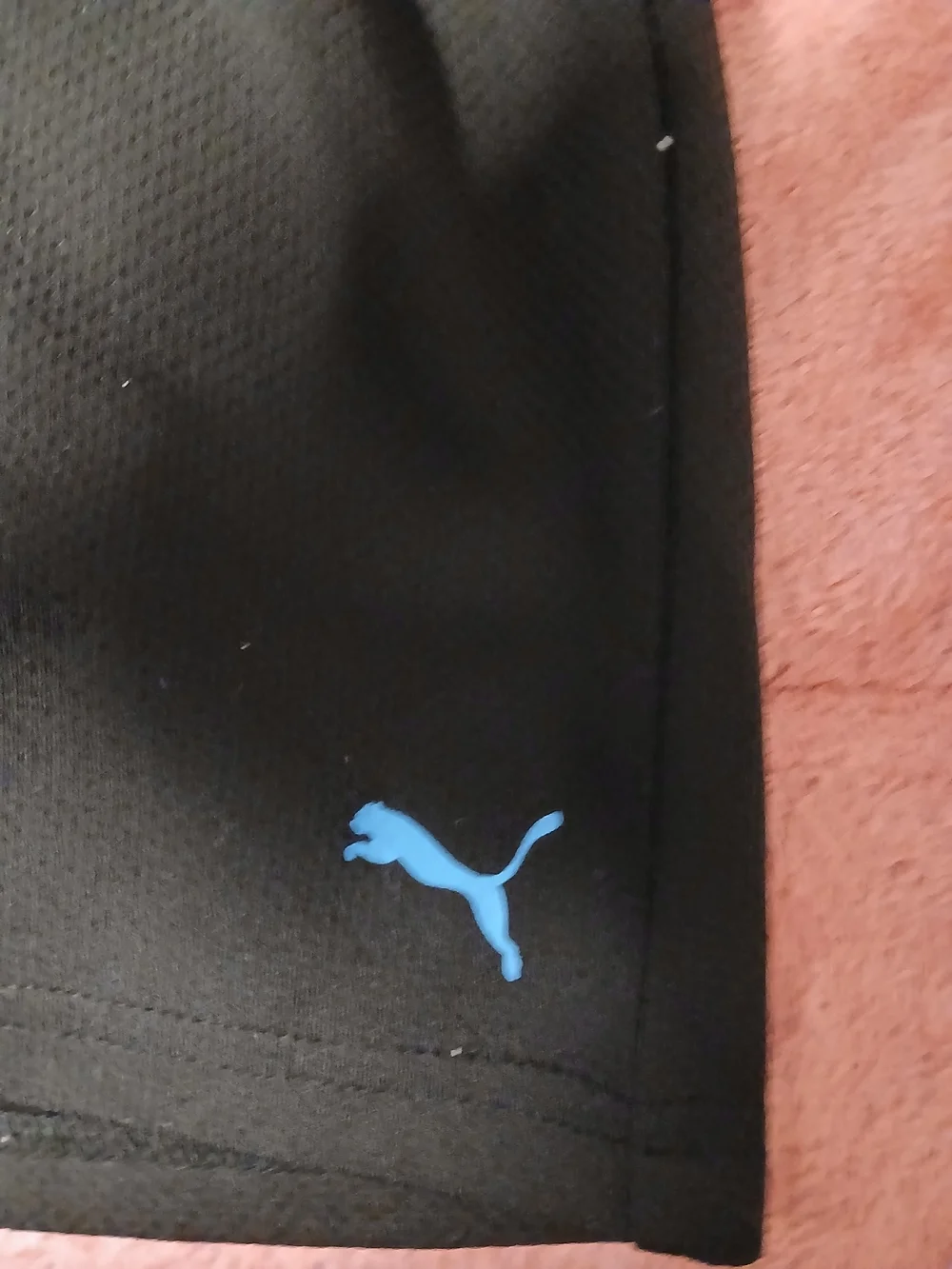 Puma Blue Logo Tank & Black Puma Shorts Set